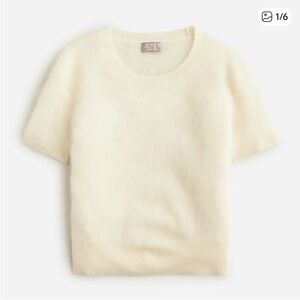 J. Crew Brushed Cashmere Cream T shirt
